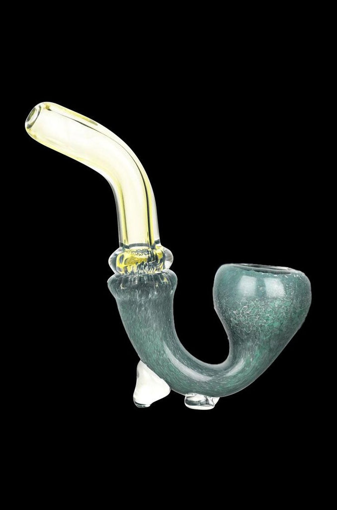 GHF04 - 3.75 Frit Glass Tobacco Pipe w/Bubble Stem