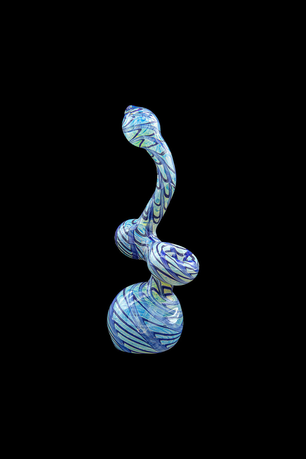 Color Raked Fumed Sherlock Bubbler Pipe (Various Colors)