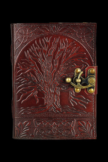 Tree Of Life Leather Journal with Metal Clasp - Tree Of Life Leather Journal with Metal Clasp