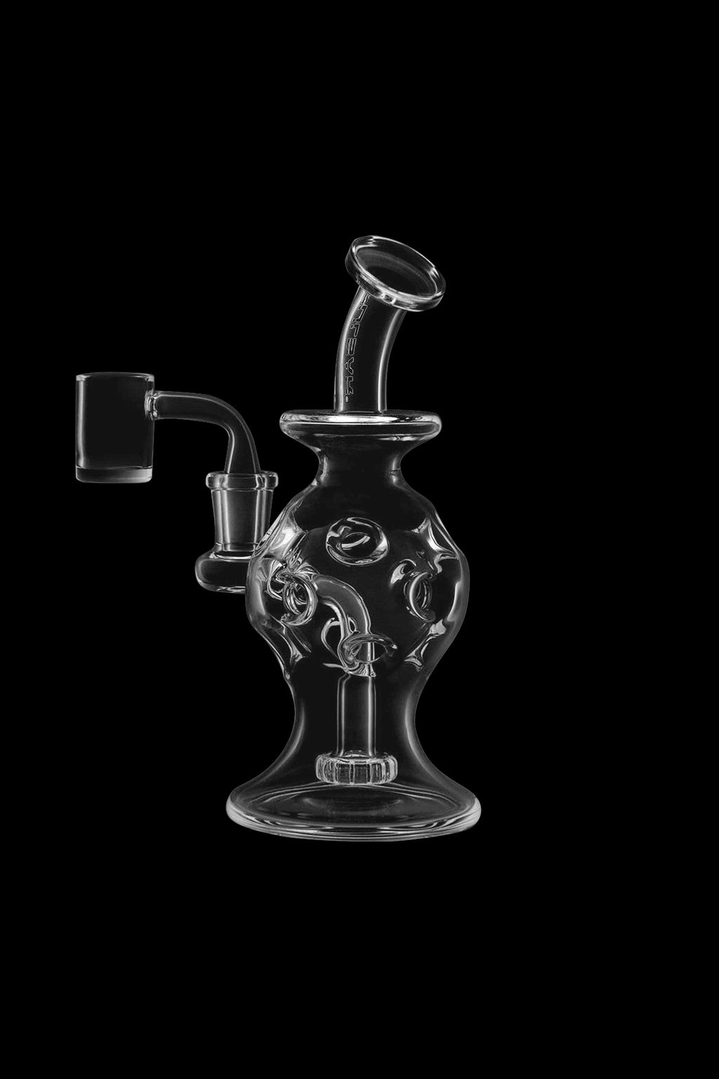 Glass Mini Rig Cluster Percolator with Curved Downstem