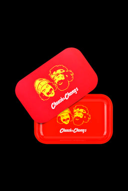 Cheech & Chong x Pulsar Metal Rolling Tray with Lid - Red Faces