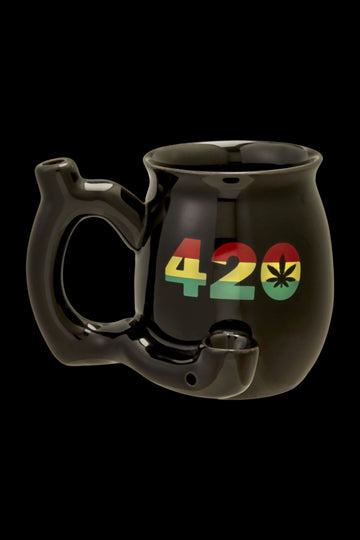 Roast & Toast Shiny 420 Rasta Mug Pipe - Roast & Toast Shiny 420 Rasta Mug Pipe