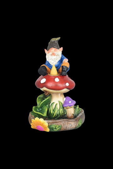 Gnome On A Mushroom Backflow Incense Burner - Gnome On A Mushroom Backflow Incense Burner