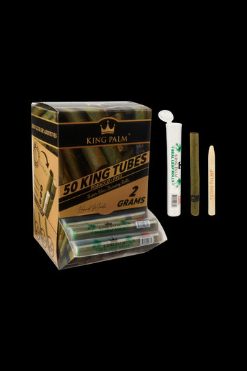 King Palm Single Leaf Tubes 50ct Dispenser – King Size - King Palm Single Leaf Tubes 50ct Dispenser – King Size