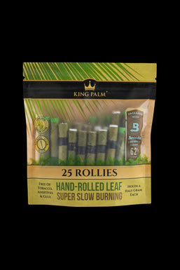 King Palm Rollie Size Natural Pre Roll Palm Leaf Tubes - 25 Pack