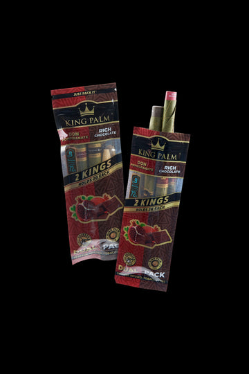 King Palm King Size Pomegranate & Chocolate Dual Flavor Pre Rolled Leaf Tubes - 2 Packs of 2 - King Palm King Size Pomegranate & Chocolate Dual Flavor Pre Rolled Leaf Tubes - 2 Packs of 2