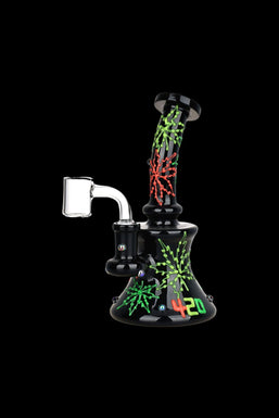 420 Neon Hemp Leaf Glow In The Dark Dab Rig