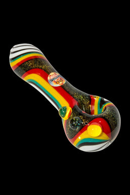 Crush Dichroic Hand Pipe w/ Colorful Grip Bumps