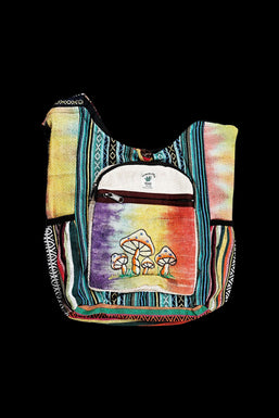 ThreadHeads Himalayan Hemp Tie Dye Mushroom Patchwork Shoulder Bag