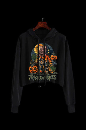 StonerDays Trick or Tokes Crop Top Hoodie - StonerDays Trick or Tokes Crop Top Hoodie