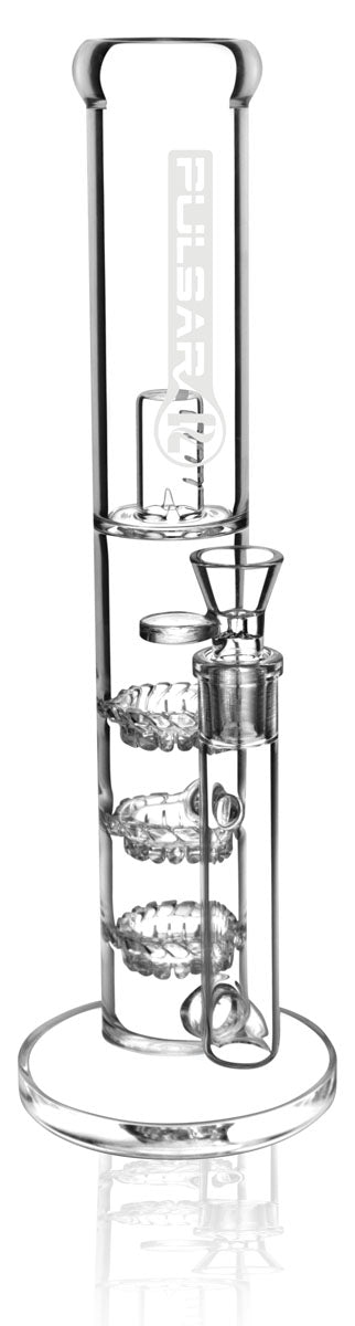 Pulsar Glass Water Pipe With Three Turbine Percs