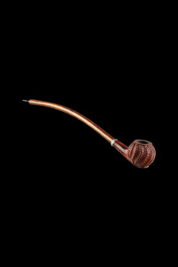 Pulsar Sandalwood Churchwarden Pipe - Carved Apple