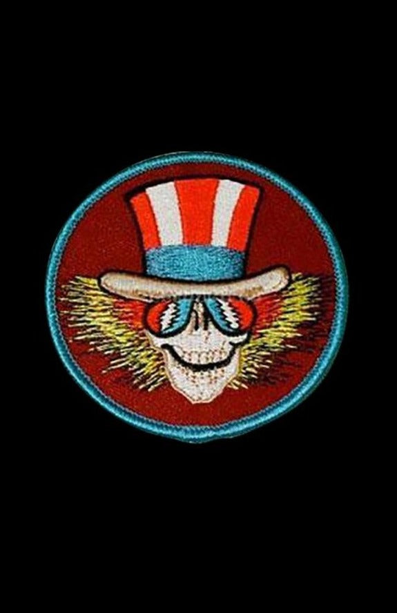 Round Grateful Dead Uncle Sam Skeleton Patch