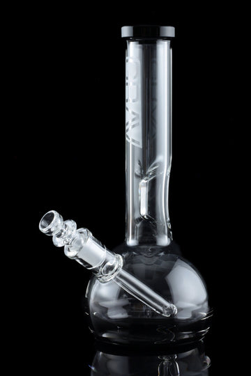 GRAV Small Wide Base Water Pipe In Smoke With Black Details