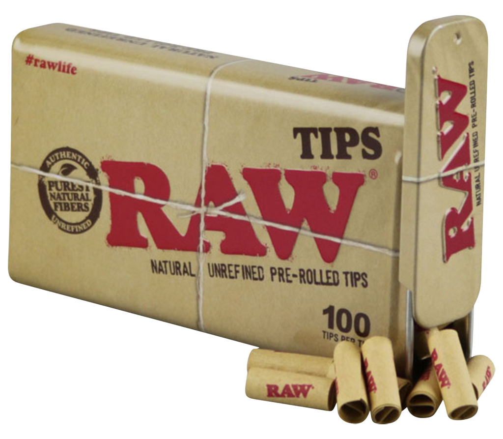 Shop RAW Pre Rolled Tips. 100 Tips per Tin