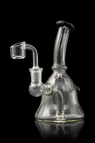 Bell Rig with Colored Marble and Details - Portable Boro Glass Dab Rig