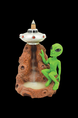 Alien & Spaceship Incense Burner - Unique Backflow Cone Holder