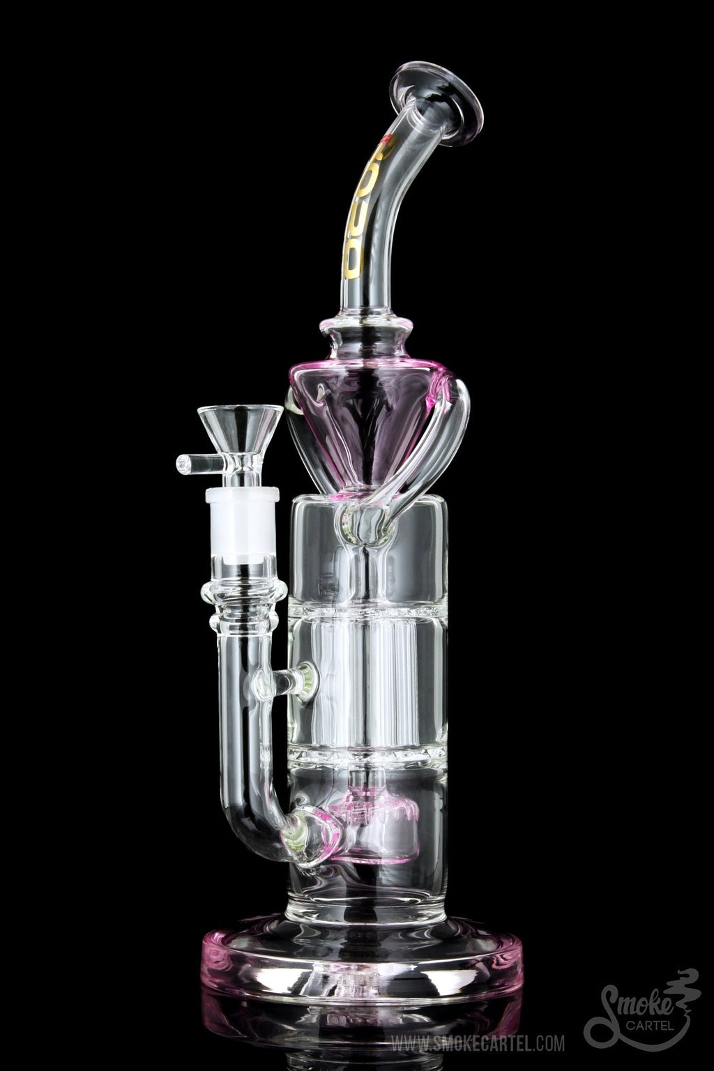 7 Inch Glass Recycler Water Pipe w/ Donut Showerhead Perc