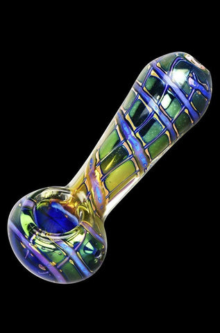 Butterfly Wing Macro Fumed Spoon Pipe - Colorful Glass Pipe