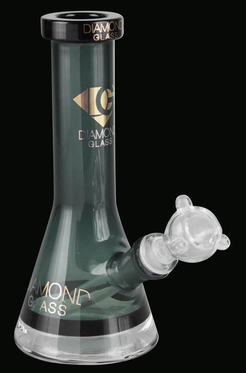 Diamond Glass 8 14mm Flower Perc White Oil Can Bubbler w/ S