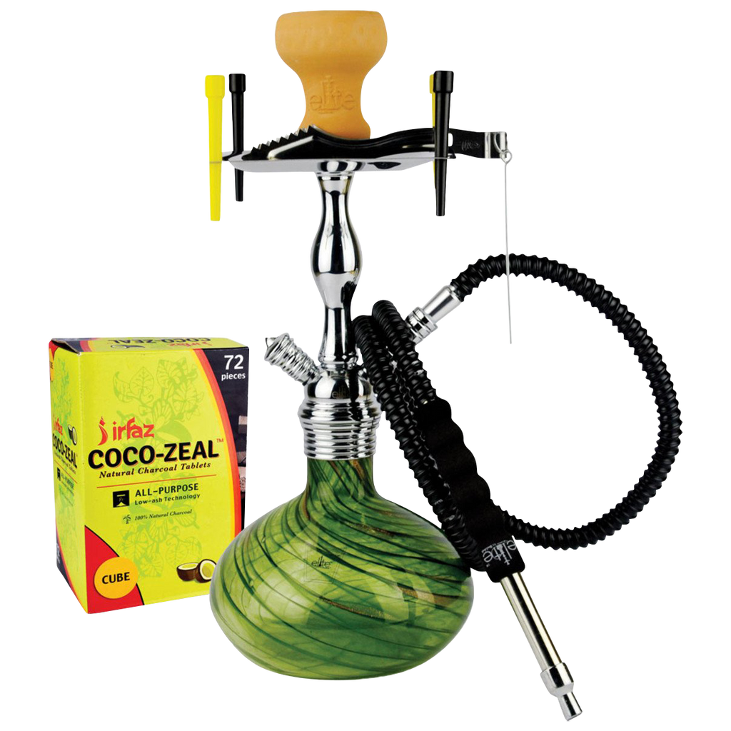 Elite Single Hose Dakari Hookah With Coco Zeal Charcoal