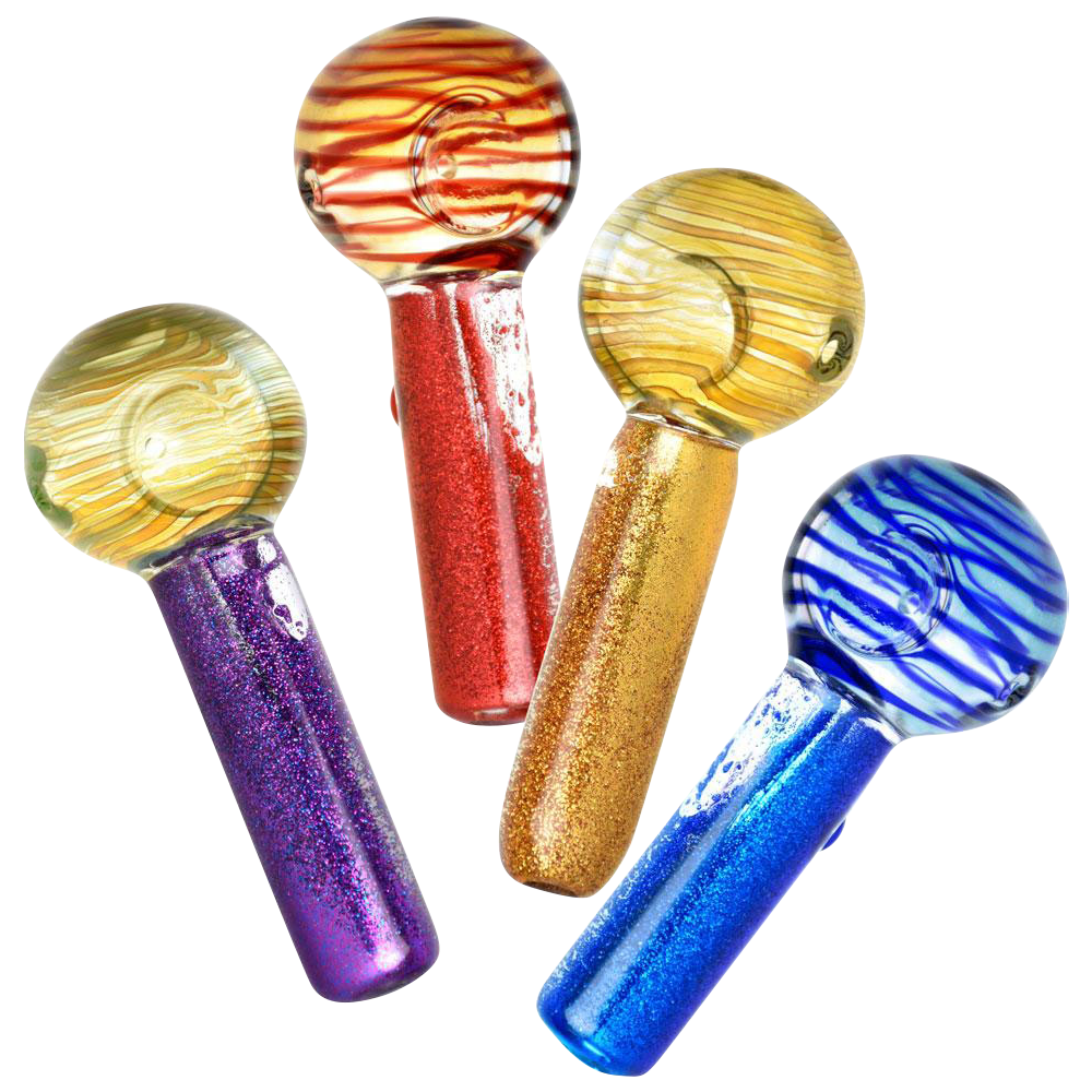 Freezable Glycerin Space Glitter Spoon Pipe - Smooth Hits