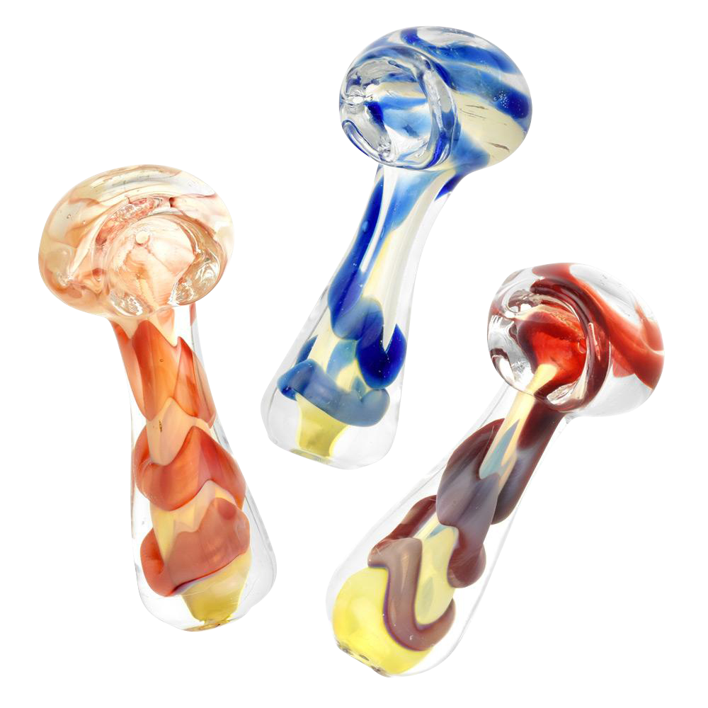 Fumed Jumbo Swirl Spoon Pipe - Colorful and Durable | Smoke Cartel