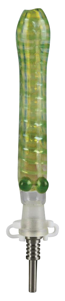 Glass Dab Straw w/ 10mm Titanium Tip - 6 / Colors Vary