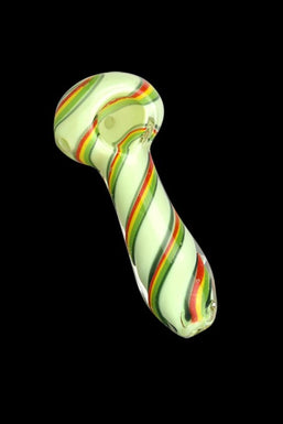 Green Rasta Twist Spoon Pipe