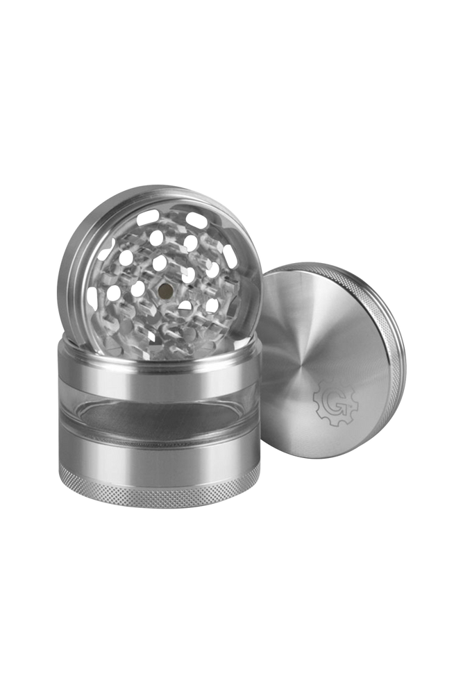 Tornado Metal Herb Grinder with Window, 4 part (2.8 x 2.5 inch)