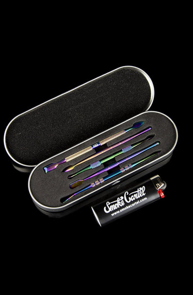 Brand: SmokePro Type: Dab Tool Kit Specs: High Quality Stainless Steel Tips  Keywords: Smoking Accessories, Concentrate Oil, Wax Carving Key Points:  Gift Box, Vape Dabber, Wax Tool Kit Main Features: Metal Construction