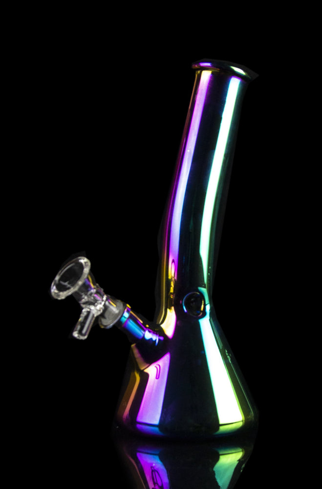 KindVibez Ethereal Iridescent Water Pipe - Bent Neck - 7 inches