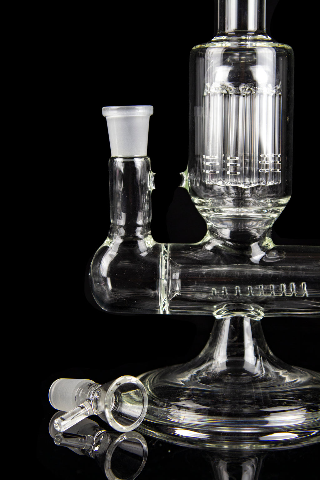 8 Inch Double Tree Arms Perc Small Dab Rig Bent Neck bong Black Lip  Mouthpiece water pipe