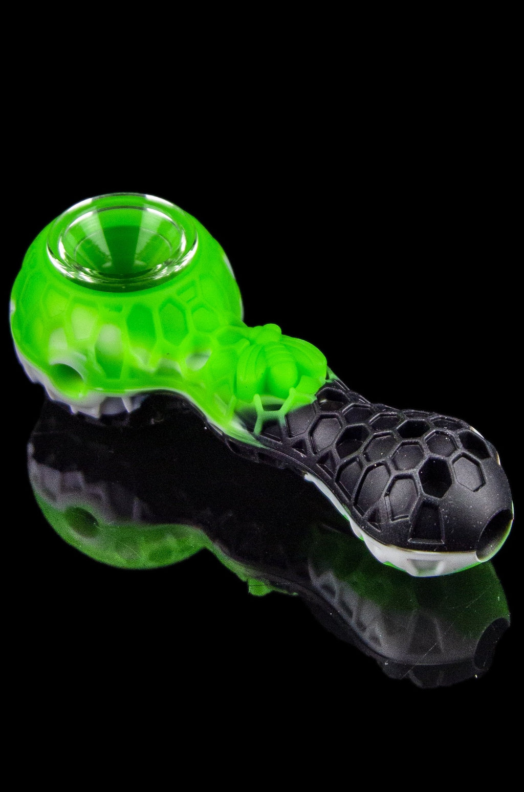 Stash Box Lock Green w/ Glass Pipe Silicone Hitter Chillum Set