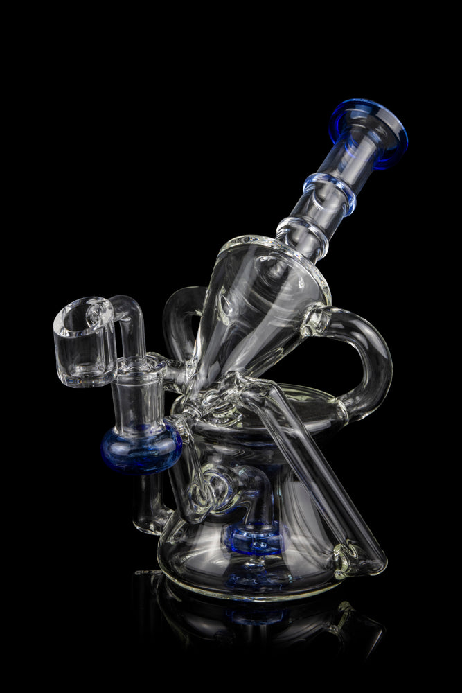 6 Inch USA Glass Sidecar Funnel Glass Water Pipe - Smoke