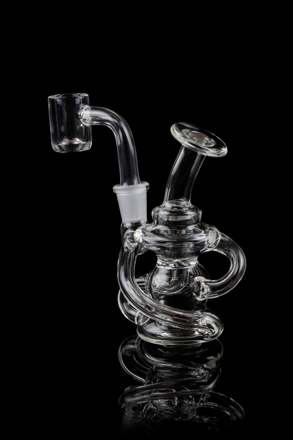 Glass Recycler Mini Bong (Black Leaf) for Dabs and Weed