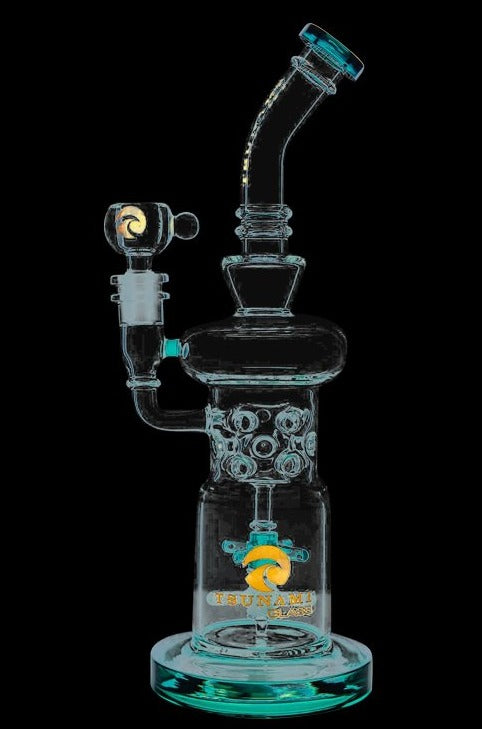 Double Propeller Drum Perc Recycler Bong - Smooth Smoking Experience