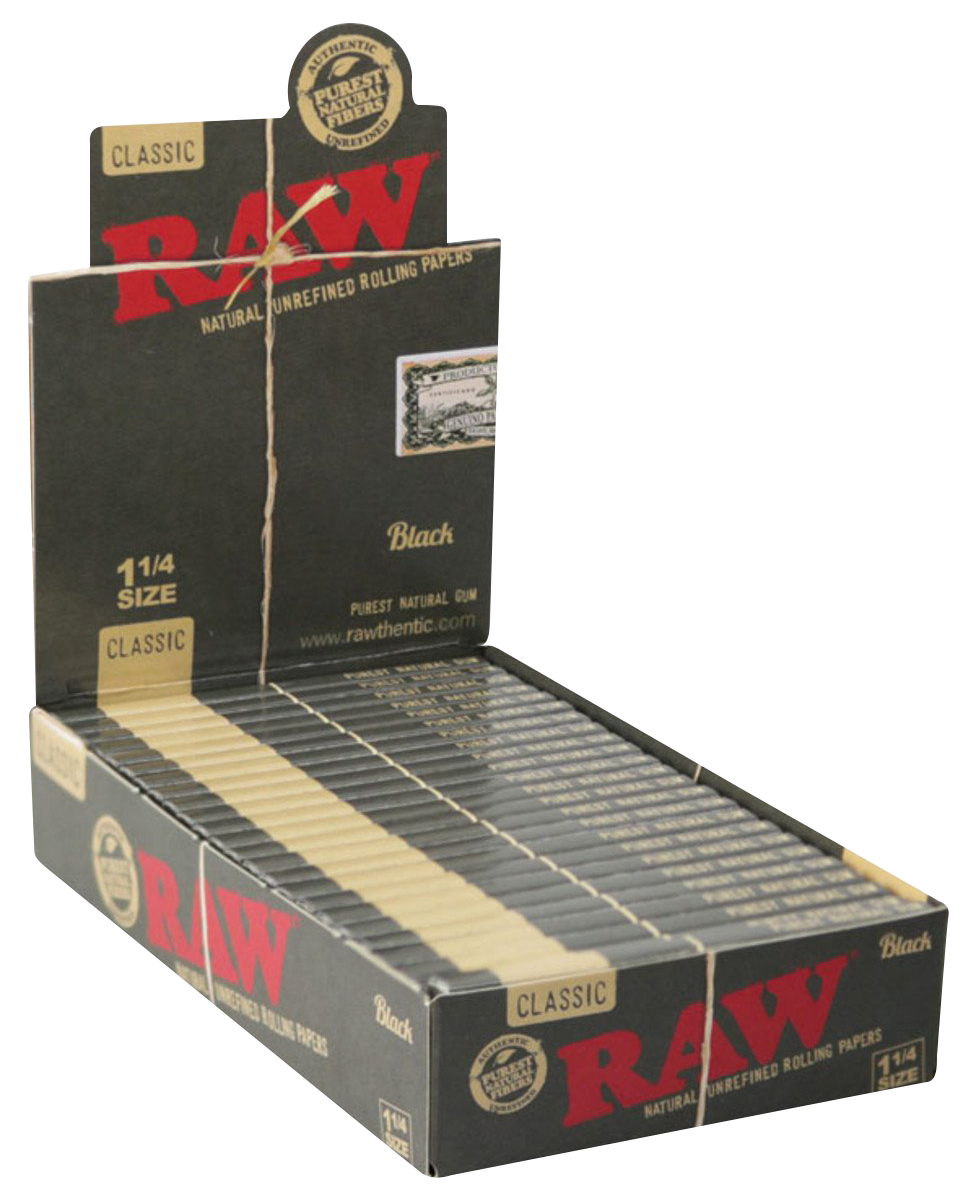 RAW Black 1 1/4 Rolling Papers – Daily High Club