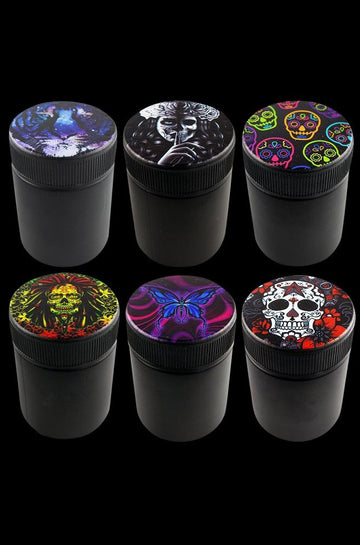 6pc Display Black Glass Stash Jar