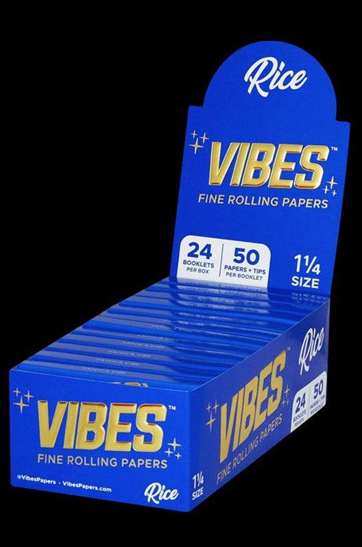 Vibes Rice Rolling Papers with Tips - 24 Pack