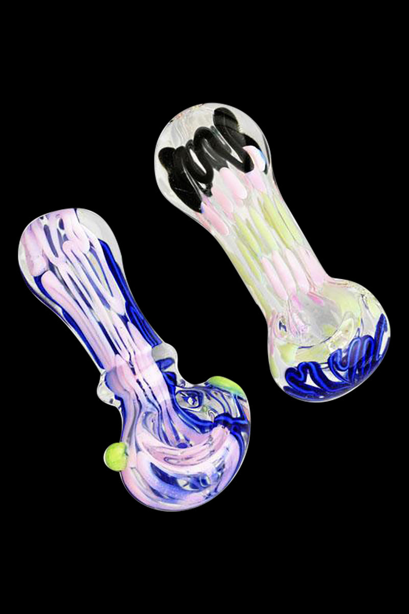 3.5 Inch Assorted Fritted Spoon Glass Hand Pipe Weed Bowl