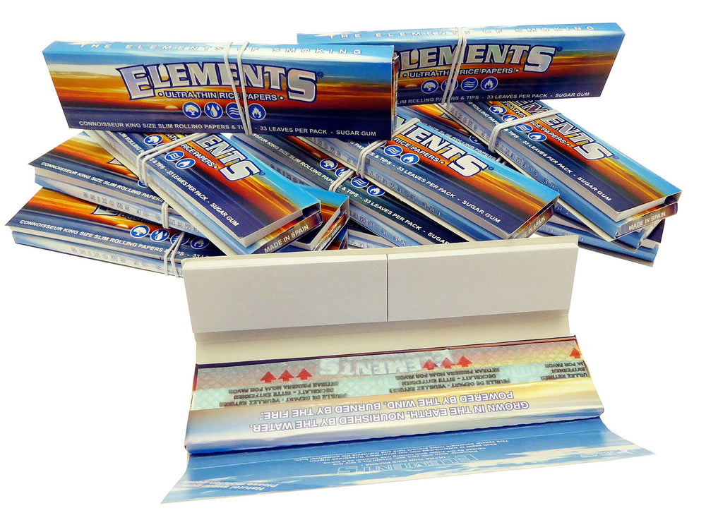 Elements Ultra Thin Rice Connoisseur King Size Slim With Tips