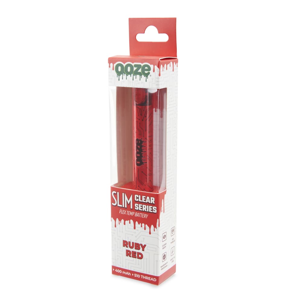 Ooze Slim Clear Series Transparent 510 Battery, thc, , cartridge,  concentrates, aromatherapy, alternative