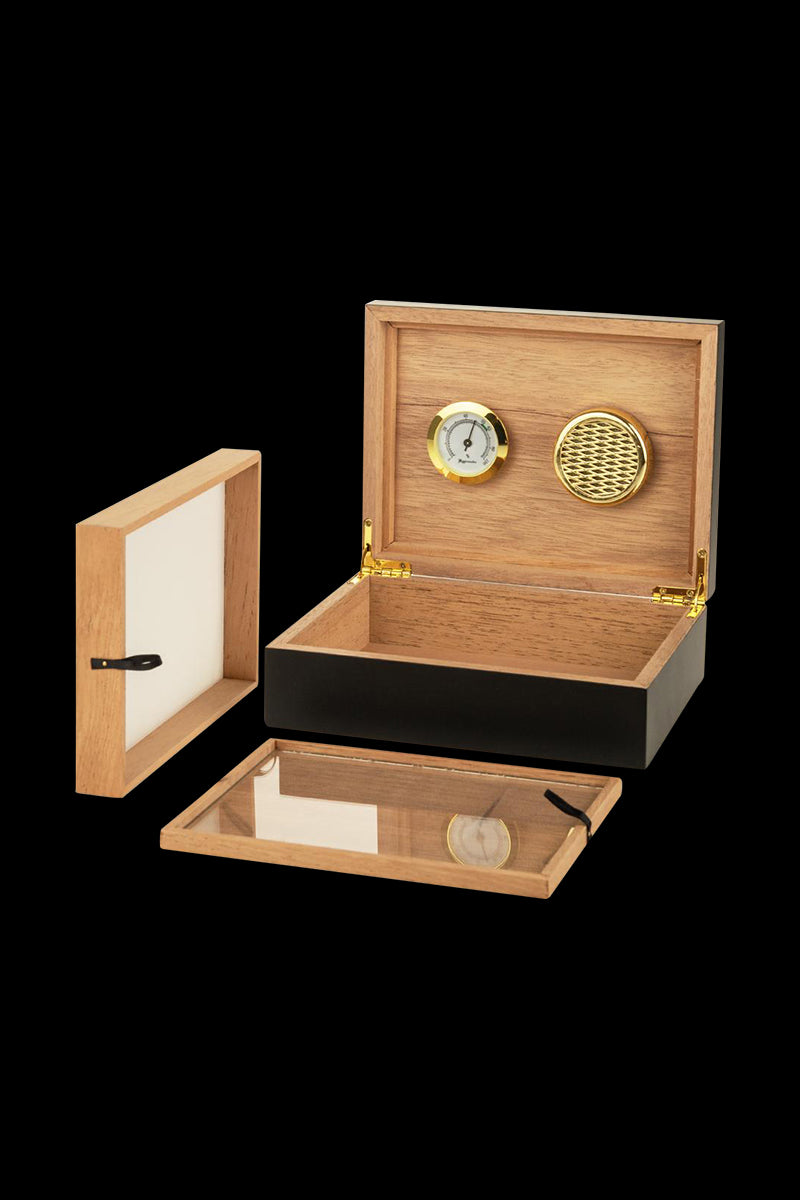 Sigaro Personal Humidor Wood Box with Hygrometer