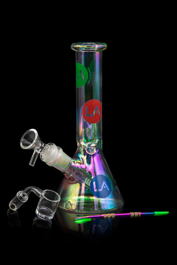 LA Pipes Limited Edition 8" Iridescent Disco Beaker Set - LA Pipes Limited Edition 8" Iridescent Disco Beaker Set